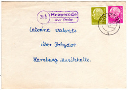 BRD 1955, Landpoststempel 20b HEIMERODE über Goslar Auf Brief M. 2+5 Pf. - Brieven En Documenten