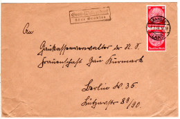 DR 1938, Landpost Stpl. GROSS-WOLTERSDORF über Gransee Auf Brief M. 2x12 Pf. - Cartas & Documentos