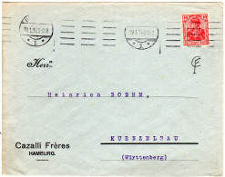 DR 1914, 10 Pf. Germania M. Perfin Auf Firmen Brief V. Hamburg - Briefe U. Dokumente