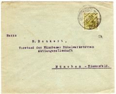 DR 1921, 60 Pf. Germania M. Perfin Auf Brief V. Untertürkheim. - Brieven En Documenten