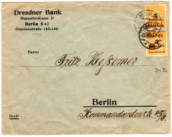 DR 1923, 2x5 Mia. M. Perfin Auf Bank Brief V. Berlin - Briefe U. Dokumente