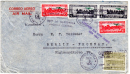 Guatemala 1936, 5 Marken Auf Luftpostbrief N. Berlin M. Affranchie...jusqu'a NY - Guatemala