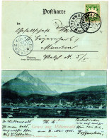 Bayern 1905, Reservestempel MITTENWALD R Auf Mondschein Litho-AK. - Covers & Documents