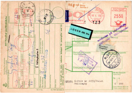 BRD 1972, Luftpost Paketkarte V. BERGKAMEN M. Schweden Porto-Etikett  - Brieven En Documenten