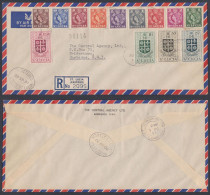 St. Lucia 1957 Used Airmail Registered Queen Elizabeth II, Complete Set, Cover - Ste Lucie (...-1978)