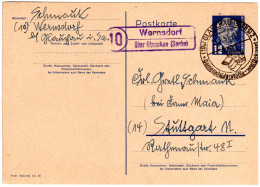 DDR 1951, Landpost Stpl. 10 WERNSDORF über Glauchau Auf 12 Pf. Ganzsache - Cartas & Documentos