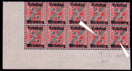 Württemberg D 268, Postfr. 10er-Block 40 Pf. M. Beiden Plattenfehlern 268 I+II - Mint