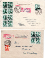 Württemberg 1948, 2 Portorichtige Reko Briefe V. Lindau M. Guten Frankaturen! - Other & Unclassified