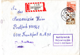 BRD 1984, Briefautomation, Beschädigter Brief V. SCHÖNECK M. Hinweis Stempel. - Cartas & Documentos