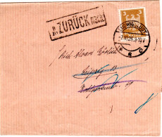 DR 1926, EF 3 Pf. Auf Streifband V. Ludwigslust M. Leipzig Zurück-Stempel - Covers & Documents