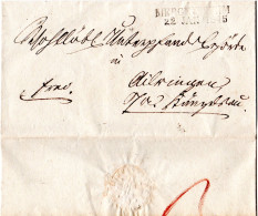 Württemberg 1845, L2 MERGENTHEIM Auf Franco Brief M. Stadtrats-Prägesiegel - Préphilatélie