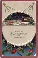 Glückwunsch Zum Neuen Jahre, 1908 V. Stuttgart Gebr. Farb-Präge-AK - Andere & Zonder Classificatie