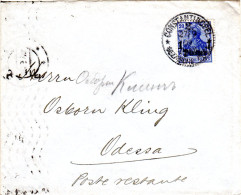 Dt. Post Türkei 1909, 1 Pia./20 Pf. Auf Brief V. Constantinopel N. Russland - Turkey (offices)