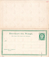 Norwegen, Ungebr. 6+6 öre Doppel-Karte Ganzsache M. Variante In Guter Erhaltung - Storia Postale