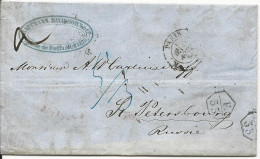 Frankreich 1858, Porto Brief M. Vertragsstpl. "F.33" V. Paris N. Russland. - Other & Unclassified