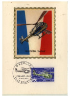 CP 1er Jour Sur Soie : Hélicoptère GAZELLE - Cachet Daté 31 V 1975 Le Bourget - 308 - 1970-1979