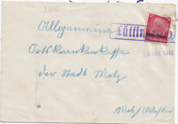 37240# HINDENBURG LOTHRINGEN LETTRE Obl LUTTINGEN 30 Ocotbre 1941 LUTTANGE MOSELLE THIONVILLE - Briefe U. Dokumente