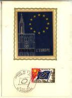 CP 1er Jour Sur Soie : CONSEIL DE L’EUROPE - Cachet Daté 16 X 1976 Strasbourg - 310 - 1970-1979