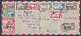Trinidad & Tobago 1959 Used Airmail Cover To England, West Indies Federation, Queen Elizabeth II, Memorial Park, Statue - Trinidad & Tobago (...-1961)