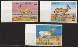 Non-dentelé/Année 1992-N°1016/1018 Neufs**MNH/imperforate : Gazelles : Espèces Protégées (mg) - Algerien (1962-...)