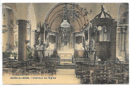 Cpa...Sains-du-Nord...(nord)...intérieur De L'église...(couleur..toilée.)... - Autres & Non Classés