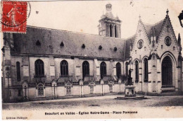 49 - Maine Et Loire -  BEAUFORT  En VALLEE - église Notre Dame - Place Pomonne - Sonstige & Ohne Zuordnung