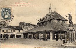 Montrejeau La Statue St Jean Et La Halle - Montréjeau