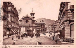 38 - Isere -  GRENOBLE -   Rue Felix Poulat - église Saint Louis - Grenoble