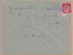 37245# HINDENBURG LOTHRINGEN LETTRE Obl LUTTINGEN 18 Octobre 1940 LUTTANGE MOSELLE METZ - Cartas & Documentos