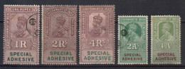 BRITISH INDIA KG V. SPECIAL ADHESIVE REVENUE TAX STAMPS . - 1911-35 Roi Georges V