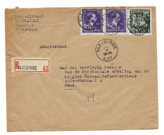 Recom. SLEYDINGE  17.II.1950 Naar Gent  2 X 2Fr ( V ) + Export 1,75 Fr. - 1934-1935 Léopold III