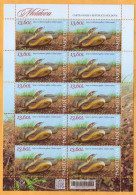 2023  Moldova Sheet Fauna, Nature „Red Book Of Republic Of Moldova. Reptiles And Batrachians.” 13,60 Mint - Snakes