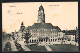 AK Dresden, Neues Rathaus Mit Ringstrasse  - Dresden