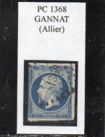 Allier - N° 14A (ld) Obl PC 1368 Gannat - 1853-1860 Napoléon III