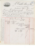 Facture Illustrée  J. CAILLE à BORDEAUX 33 Gironde Armateur ? Importateur ? Pour Eaux De Vie Ténarèze 51° ? Armagnac ? - 1800 – 1899