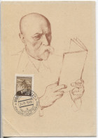 Tschechoslowakei 24.6.45 Vrbatuv Kostelec Sonderstempel Ub.'a' Lezaky Masaryk-Karte - Covers & Documents