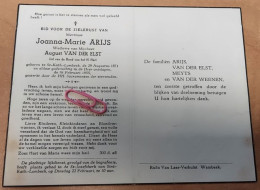 DP - Joanna Arijs - Van Der Elst - Stint-Katherina-Lombeek 1871 - 1955 - Obituary Notices