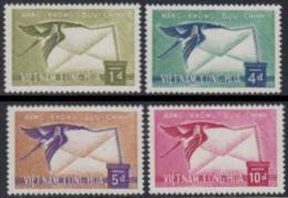 Süd-Vietnam Mi.Nr. 223-26 Flugpost, Kranich Mit Luftpostbrief (4 Werte) - Vietnam