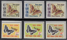 Süd-Vietnam Mi.Nr. P 15-20 Portomarken Schmetterlinge (6 Werte) - Viêt-Nam