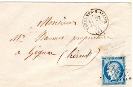 Allier - Env Sans Corr Affr N° 60B Type II Obl GC 4164 - Tàd Type 16 Varennes-sur-Allier - 1849-1876: Période Classique