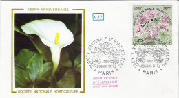 Enveloppe FDC - 1er Jour émission - 1977 - 1,70  150e Anniversaire Société Nationale D Horticulture * - 1970-1979