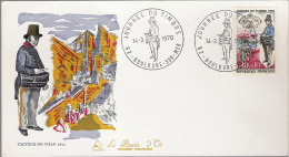 Enveloppe FDC - 1er Jour émission - 1970 - 0,40 + 0,10 Facteur De Ville    * - 1970-1979