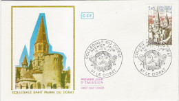 Enveloppe FDC - 1er Jour émission - 1977 - 1,45 Collégiale Saint Pierre Du Dorat    * - 1970-1979