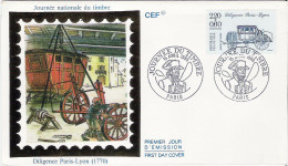 Enveloppe FDC - 1er Jour émission - 1989 - 2,20 + 0,60 Dilligence Paris-Lyon * - 1980-1989