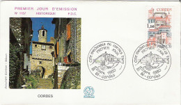 Enveloppe FDC - 1er Jour émission - 1980 - 1,50   Cordes  * - 1980-1989