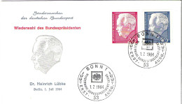 FDC - ERSTTAGSBRIEF - Dr. Heinrich Lubke 1964 - 20 Und 40 Pfg - Autres & Non Classés