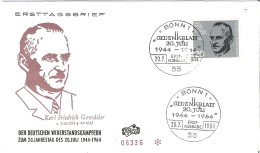 FDC - ERSTTAGSBRIEF - Karl Friedrich Goerdeler 1964 - 20 Pfg - Altri & Non Classificati