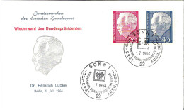 FDC - ERSTTAGSBRIEF - Dr. Heinrich Lubke 1964 - 20 Und 40 Pfg - Otros & Sin Clasificación