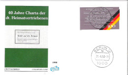 FDC - ERSTTAGSBRIEF - 40 Jahre Charta Der Dt. Heimatvertriebenen 1990 Berlin - 100 Pfg - Autres & Non Classés