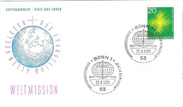 FDC - ERSTTAGSBRIEF - Weltmission 1970 - 20 Pfg - Andere & Zonder Classificatie